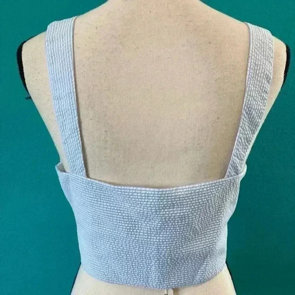New with tags jonathan simkhai l striped cotton tie bra top sky combo - Picture 5 of 7